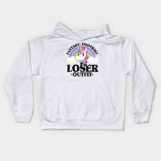 Fantasy Football Loser Outfit Funny Unicorn Gift Kids Hoodie